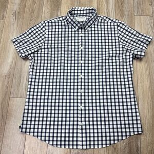 Mizzen+Main Trim Fit Shirt Men's 2XL White Blue Check Performance Menswear